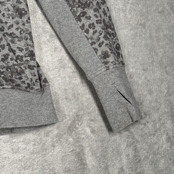 Athleta Sweatshirt Womens Large Gray Heather Libra Triumph Printed Hoodie Casual - Picture 6 of 11